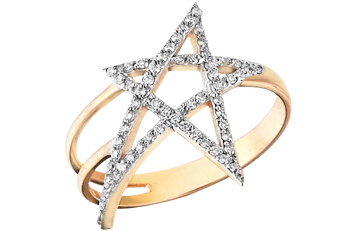 Kismet by Milka Open Struck Star Ring at thealkemistry.com