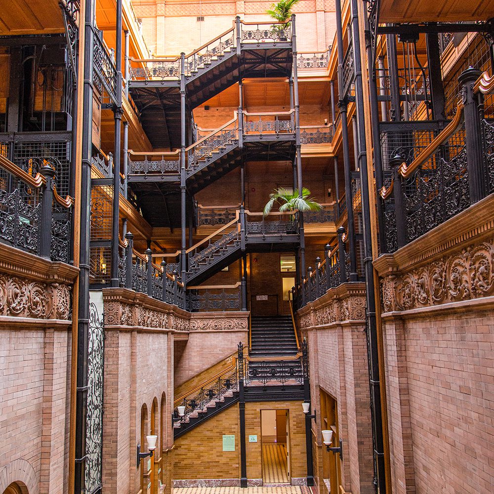 The glorious interior architecture of the Bradbury Building