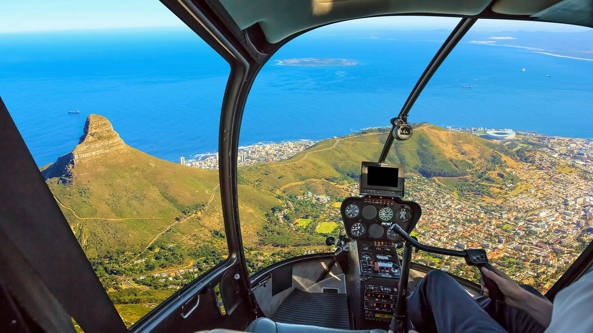 Helicopter over Lions Head, image by Benny Marty shutterstock