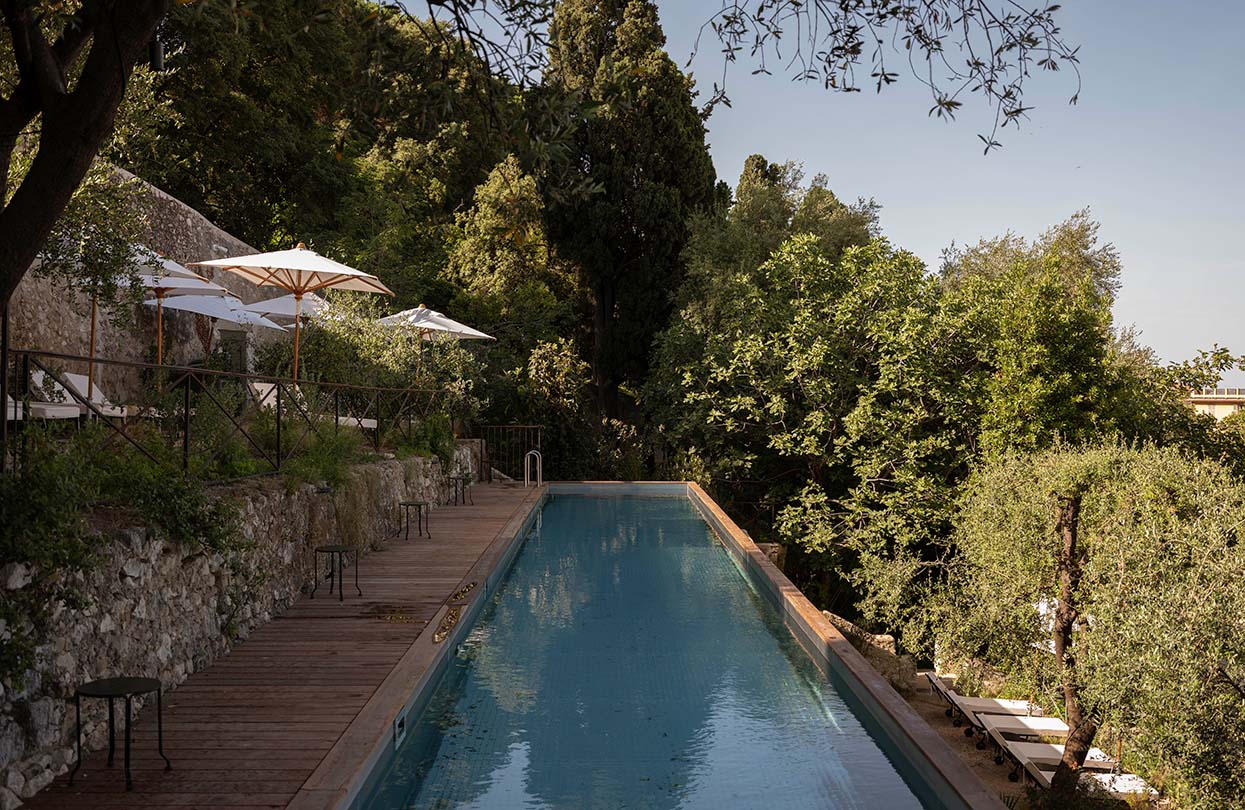 One of the many pools at Hôtel du Couvent