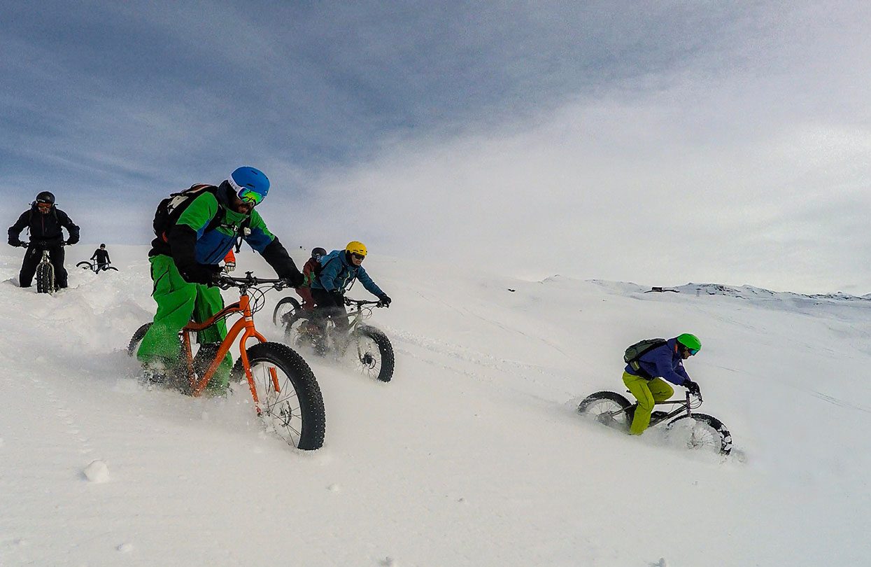 Race downhill on a fat-bike in Davos Klosters this winter, Image Copyright 2Radwanderer